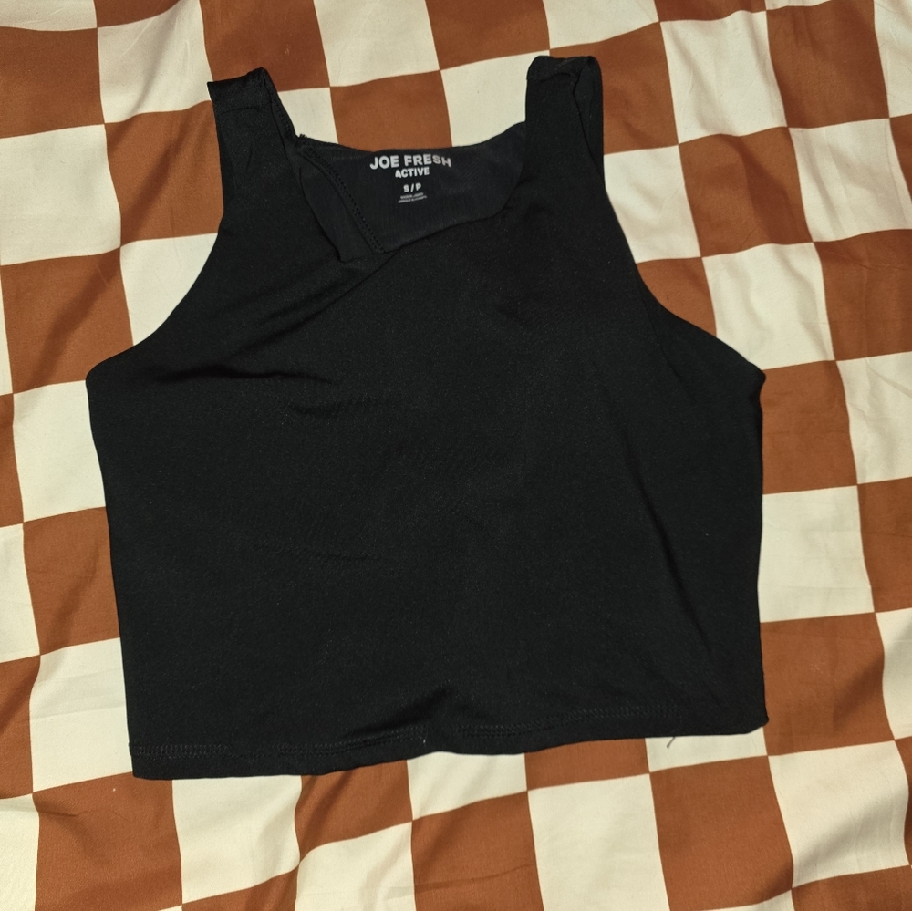 Black Crop Top Sports Bra